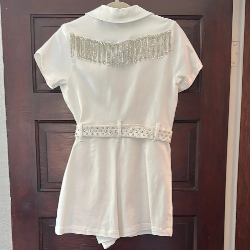 Show Me Your MuMu White rhinestone outlaw romper - medium - Picture 7 of 8